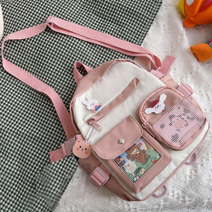 Summer Small Backpack Bag Women Cute Children&#39;s School Bags for Teenagers Female Ins Outing Dual-purpose Travel Backpacks Ladies