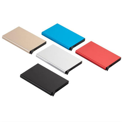 Anti-theft ID Credit Card Holder Porte Carte Thin Aluminium Metal Wallets Pocket Case Bank Women Men Credit Card Box