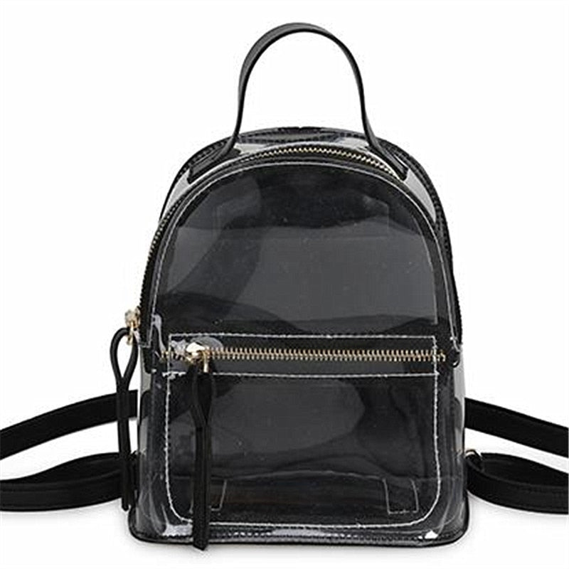 New Transparent Backpack Female Casual Fashion High Quality Women Backpack Clear School Bag for Teenage Girl PVC Travel Bag