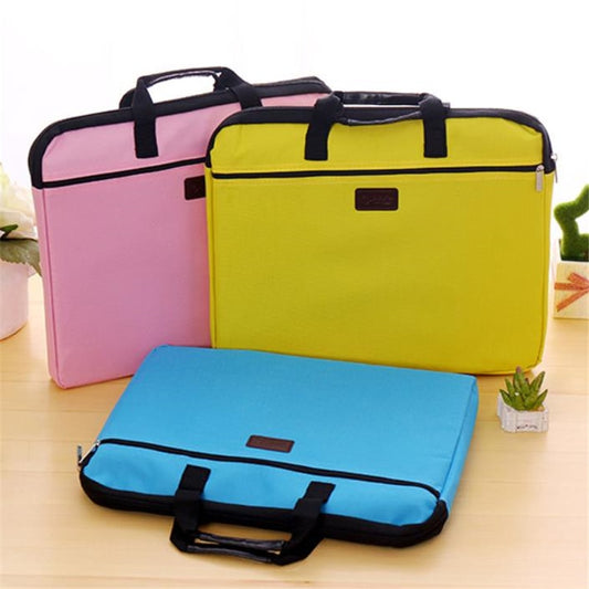 Portable document bag canvas A4 office zipper bag large capacity men women handbag multi-layer information bag briefcase meeting