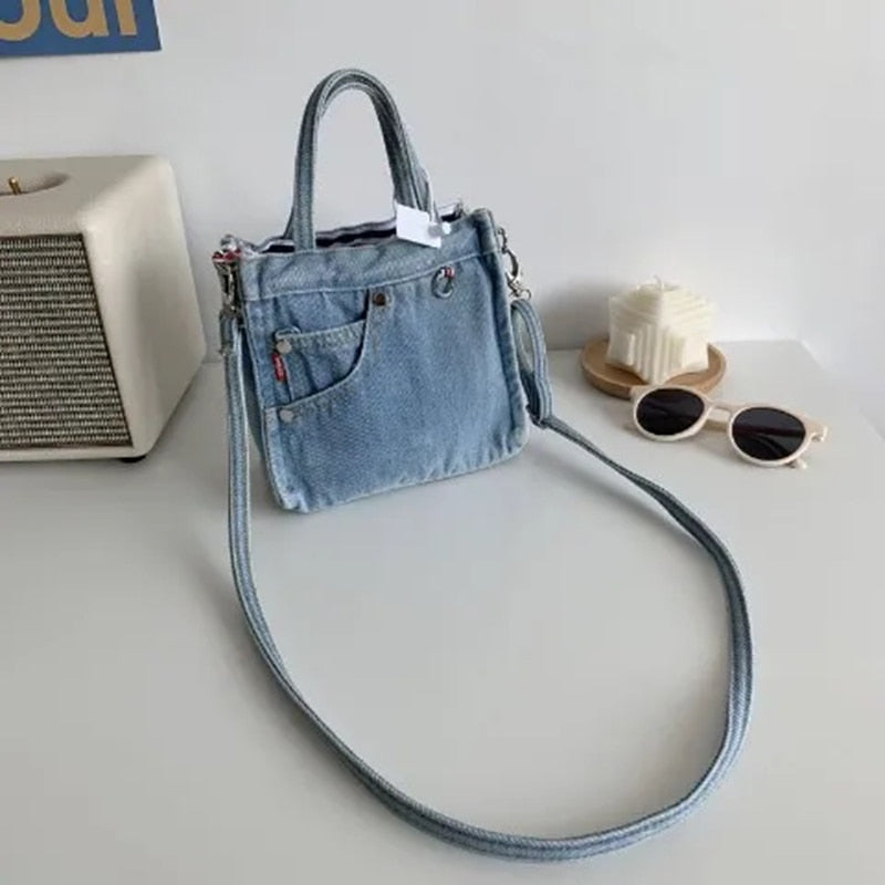 Denim Jeans Shoulder Crossbody Bag Girl Fashion Luxury Design Totes For Women Casual Large Capacity Shopping Handbag and Purse