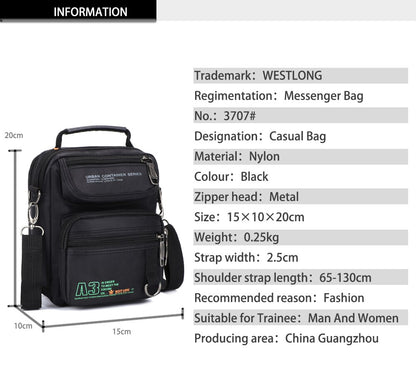 Tactical Men Messenger Nylon Bag Outdoor Army Multifunction Travel Bag Waterproof Phone Shoulder Military Crossbody Pockets 3705