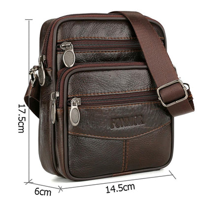 Solid Color Genuine Leather Shoulder Waist Bags Men Fanny Belt Packs Phone Pouch Casual Crossbody Bags сумка мужская