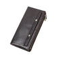 Contacts Genuine Leather Wallet For Women Clutch Long Bifold Female Purses Double Zipper Pocket Card Holder Wallets Money Bag