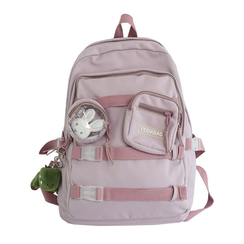 Waterproof Cute Backpack Nylon Female Harajuku School Bag College Lady Kawaii Backpacks Fashion Book Girl Bags Student