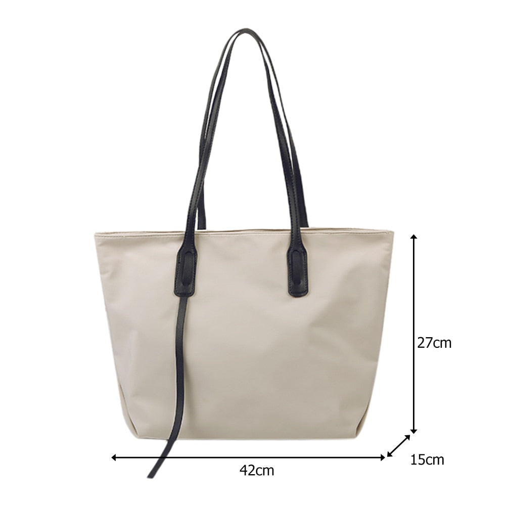 Casual Nylon Waterproof Handbag Women Large Capacity Shoulder Top-handle Bag Daily Travel Fashion Shopping Totes Purse