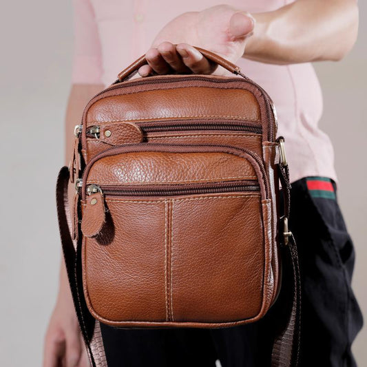 Casual Men&#39;s Messenger Bags Genuine Leather Crossbody Shoulder Bag High Quality Solid Male Purse Bags for Men