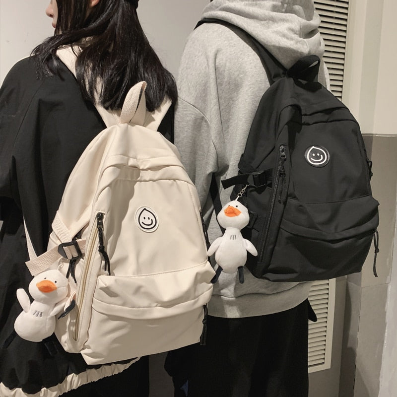 Female Simple Couple Backpack Men Women School Backpacks for Teens Harajuku Girls 14inch Laptop School Bags Korean Bookbag