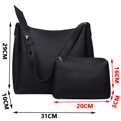 2 Sets Casual Tote Bags Pu Leather Shoulder Bags for Women Trending Female Daily Bag Designer Luxury Lady Underarm Bag Brand Sac