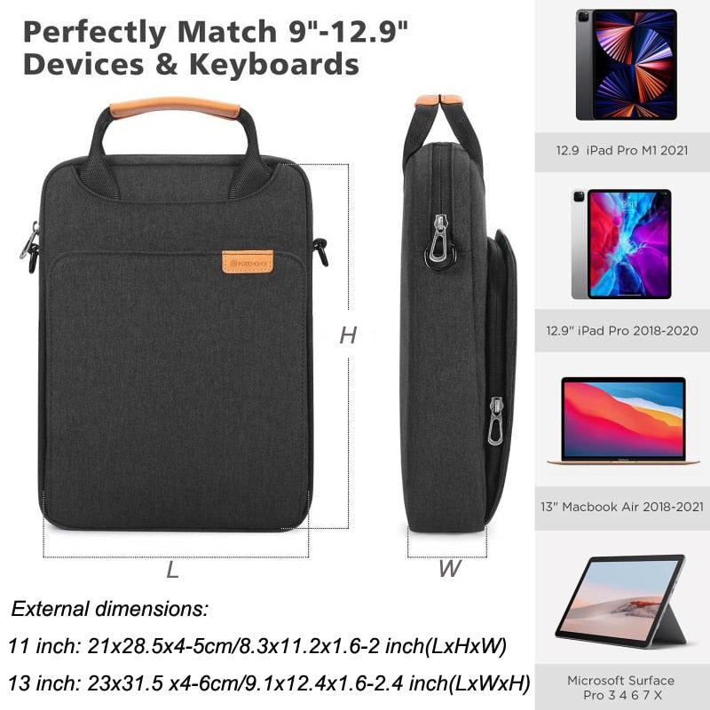 NIDOO Laptop Bag Sleeve For MacBook Air Pro 13  M1 Shoulder Bag For iPad Pro 12.9 Waterproof Notebook Briefcase Case Handbag