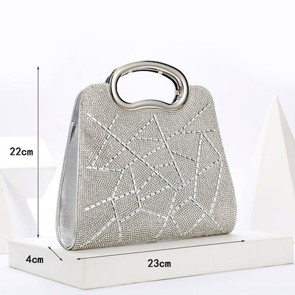 Evening Clutch Bag Purses and Handbags for Women Luxury Designer Irregular Crystal Rhinestone PU Leather Shoulder Bag ZD2099