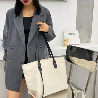 Casual Nylon Waterproof Handbag Women Large Capacity Shoulder Top-handle Bag Daily Travel Fashion Shopping Totes Purse