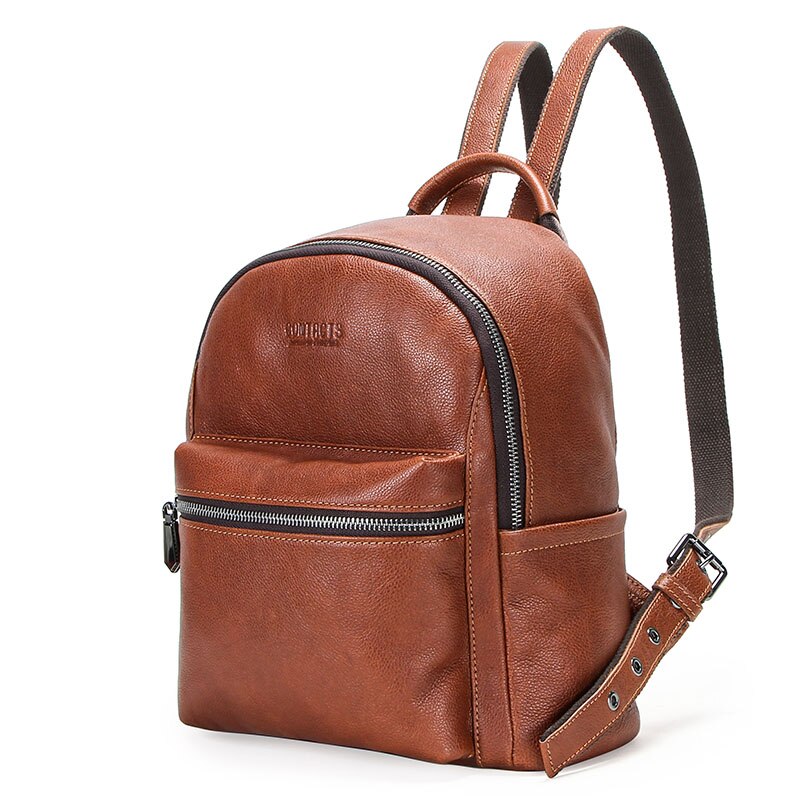 Contact&#39;s Genuine Leather Casual Small Backpack Women Fashion School Bags for Women Mochilas Para Mujer for Apple iPad Mochilas