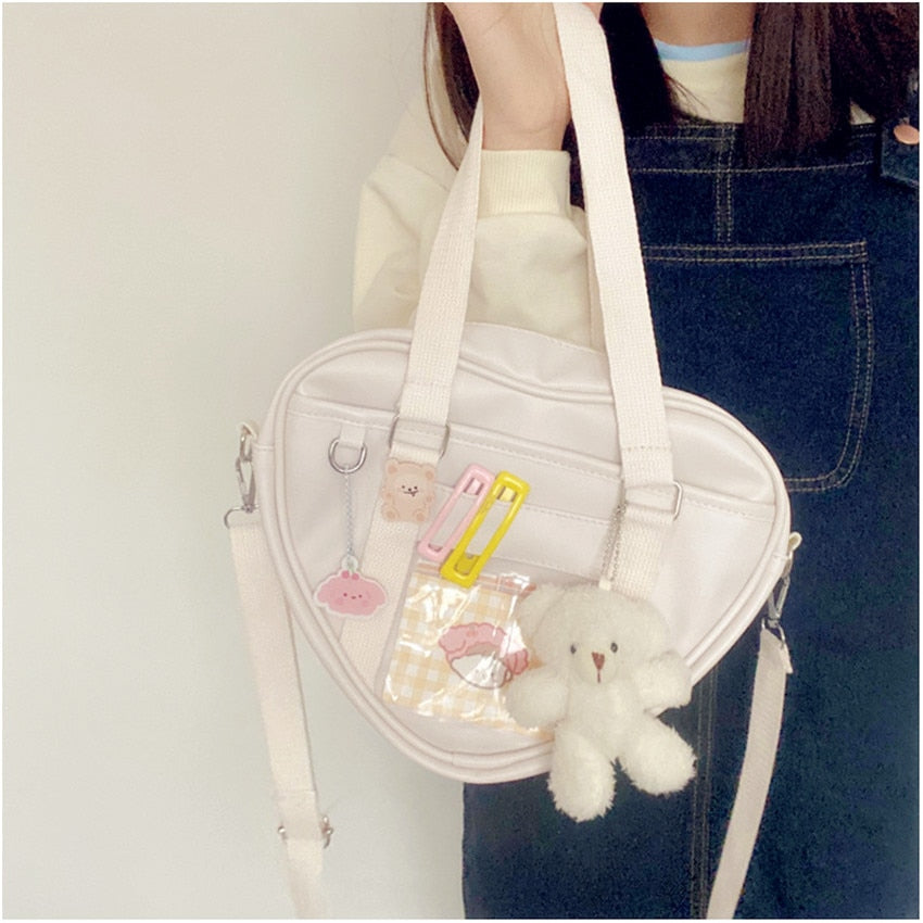 College Style Jk Lolita Uniform Girls Shoulder Bag Cute Love Heart Shape Itabag Fashion Women Messenger Bags Lady Tote Handbags