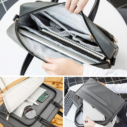 PU Leather Women Laptop Bag Notebook Carrying Case Briefcase for  13.3 14 15.6 inch Men Handbags shoulder