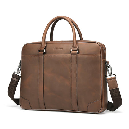 BISON DENIM Vintage Male Handbag Cowhide Brand 14 inches Laptop Business Bag Men Messenger Bag Travel Crossbody Bag N2610