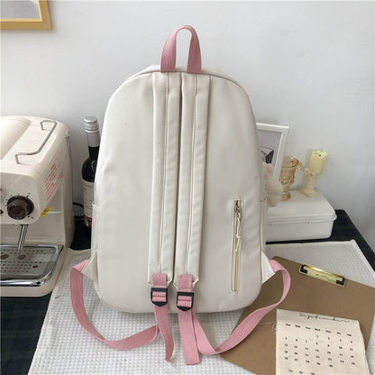 EST Women Backpack New Kawaii Patchwork Female Large Capacity Waterproof Nylon Shoulders School Bag Preppy Mochila Bolsa