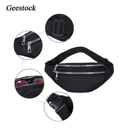 Geestock Fanny Pack for Women Nylon Waist Bags Casual Crossbody Chest Bags Unisex Hip Bum Bag Travel Belt Bag Sport Purse Pocket