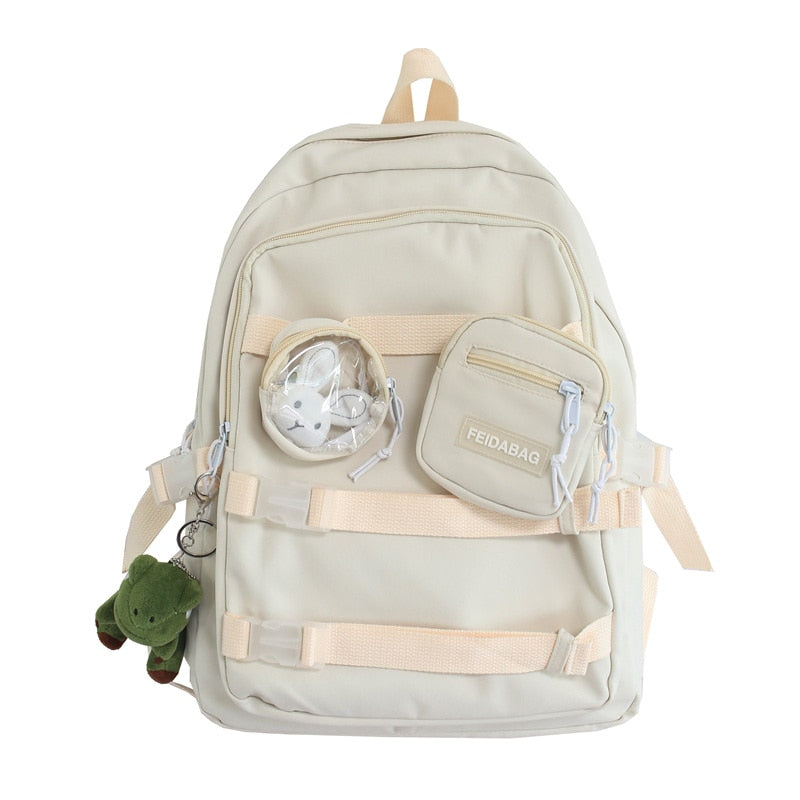 Waterproof Cute Backpack Nylon Female Harajuku School Bag College Lady Kawaii Backpacks Fashion Book Girl Bags Student