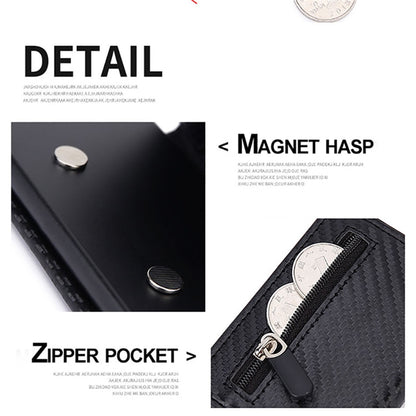 RFID  Top Pu Leather Wallet  Multifunction Magnet Wallet  Men &amp; Women Credit Card Holder with Note Compartment &amp; Coin Pocket