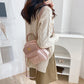 PU women&#39;s backpack casual fashion MINI bag zipper back white dot printing mobile phone bag coin purse pink
