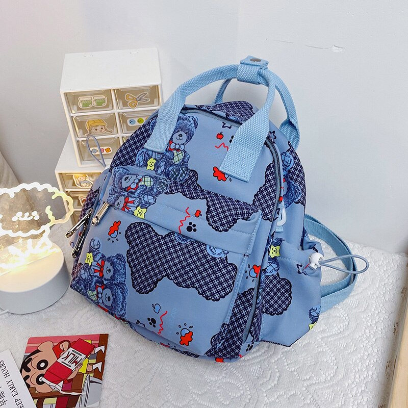 High quality cute printed backpack women&#39;s Kawaii multifunctional portable shoulder bag Fashion young female student school bag
