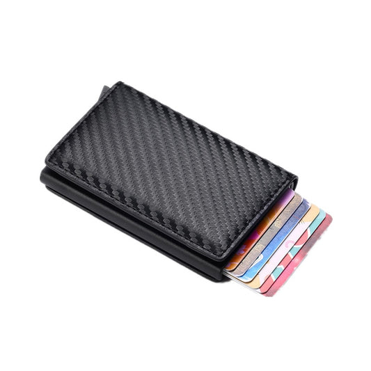 New Men women smart wallet Credit Bank card holder fashion purse Aluminum alloy Business Casual Mini wallet Brand PU Purse