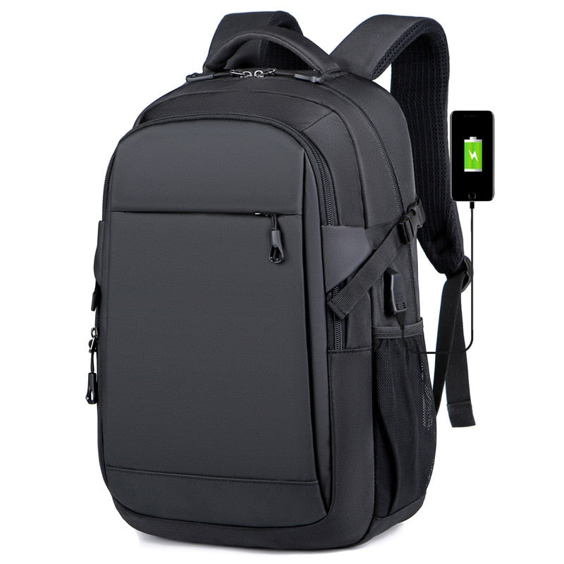 Large-Capacity Travel Business Backpack Student Fashion Cool Laptop Nylon Black Backpack Waterproof School Bag