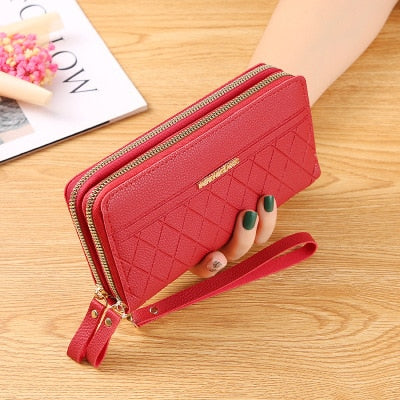 Long Women&#39;s Wallet Female Purses Tassel Coin Purse Card Holder Wallets Female Pu Leather Clutch Money Bag Female Wallet