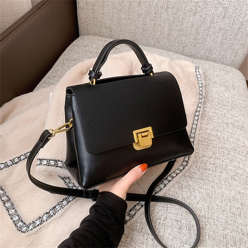 Vintage Tote Bag Winter New Quality PU Leather Women&#39;s Designer Handbag Purses Luxury Designer Mini Shoulder Messenger Bag