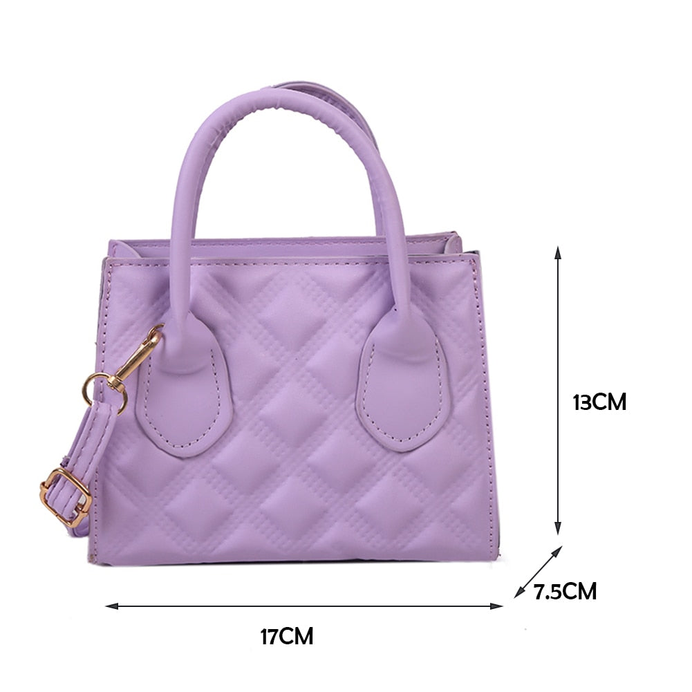 Fashion Women Crossbody Bags PU Leather Solid Color Ladies Lattice Embossing Handbags Multifunctional Women Messenger Bags