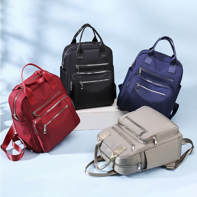 New Fashion Designer Backpack Nylon Women&#39;s Bag Leisure Handbag Travel Backpack Multi-layer Large Capacity Zipper Shoulder Bag