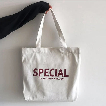 Canvas Zipper Shopping Bag  Large Capacity Conventional Tote Bag Fashion Letter Printing Women&#39;s Shoulder Bag Simple Bags