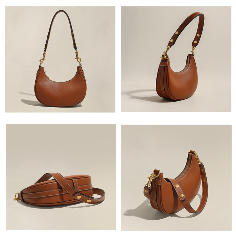 AVRO&#39;s MODA New Fashion Genuine Leather Shoulder Bags For Women Handbag Brand Luxury Designer Ladies Retro Hobos Tote Zipper Bag