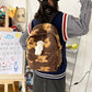 Imitation Lamb Hair Backpack Women School Bags For Teenage Girls Bears Print Cute Backpack Bagpack Kawaii Backpack Mochila Mujer