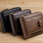 Men&#39;s Wallets Genuine Leather Wallets New Folding Zipper Wallets Coin Wallets Business Card Bags Vintage Superior Quality
