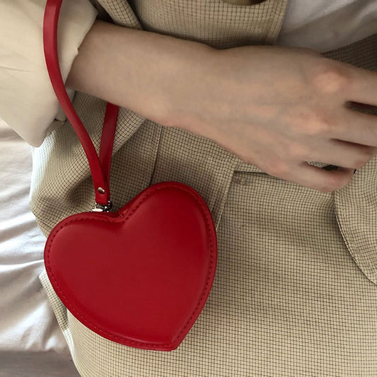 Fashion Heart Shaped Mini Money Purse Women Handbag Top-handle Bag Female Clutch Purse Ladies Street Party Wristlet