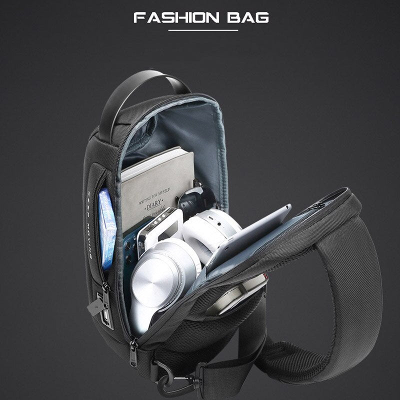 New Hot Multifunction Crossbody Bag Men Anti-theft Lock Shoulder Bags Male Waterproof Short Trip Chest Bag Fashion Bag for Men