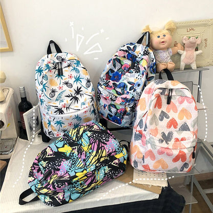 School Backpacks Fashion Graffiti Printing Women&#39;s Backpack Casual College Student School Bags for Girl Teenage Female Schoolbag