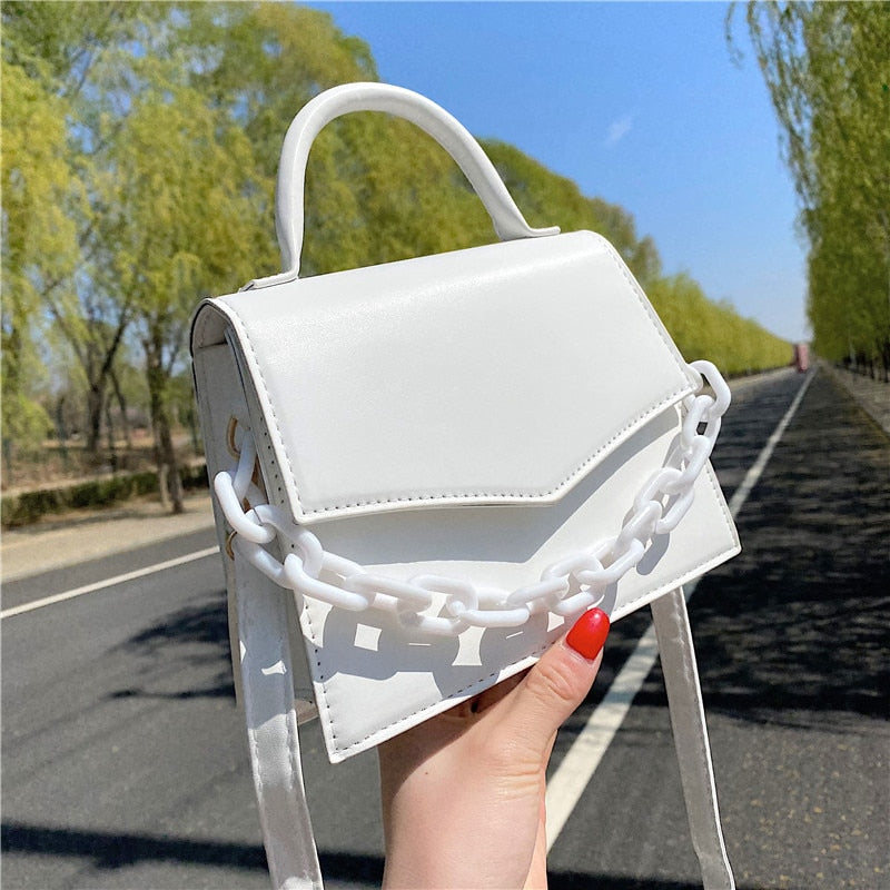 New Chain Shoulder Bag Designer Handbags For Ladies Solid Color Crossbody Bags For Women Fashion Female Small Flap Handle Bag