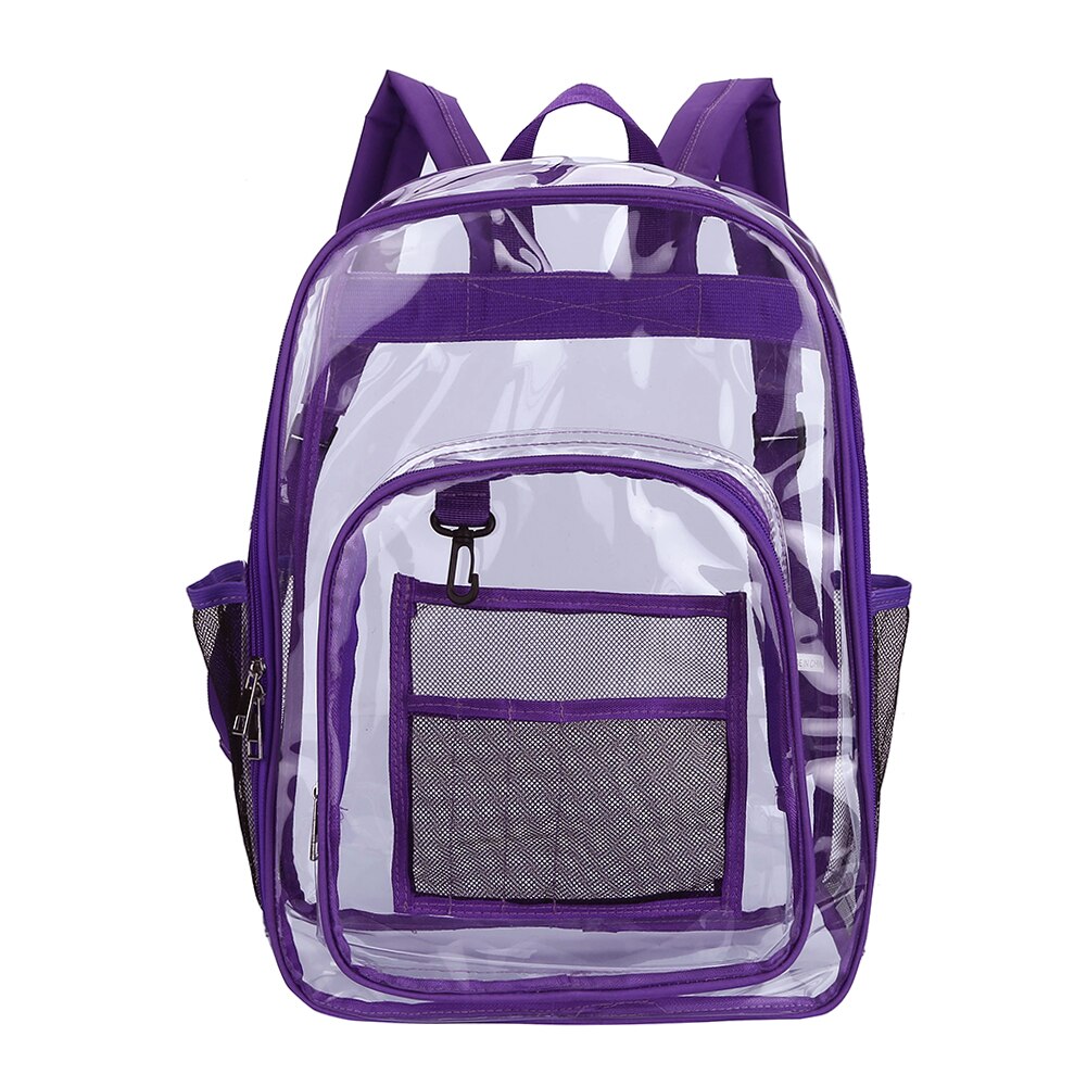 Preppy Style Women Multi Layers Rucksack Casual Clear Large Capacity Cute Clear PVC Schoolbag for Teenager Backpack