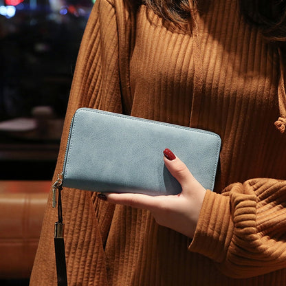 Long Lady Wallet Female Purses Soft PU Leather Mobile Phone wallet For Women Large Capacity Luxury Elegant Zipper Clutch