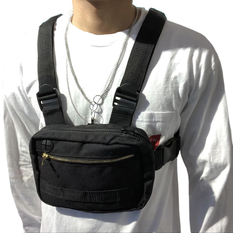 Men Hip-Hop Chest Bag Outdoor Oxford Tactical Streetwear Vest Chest Rig Bags Women Functional Waistcoat Chest Utility Pack G108