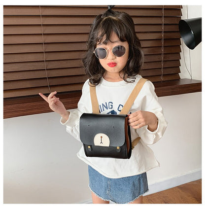 New Fashion Kids School Bag Cute Cartoon Bear PU Leather Backpack Kindergarten Mini Schoolbag Children Travel Bags