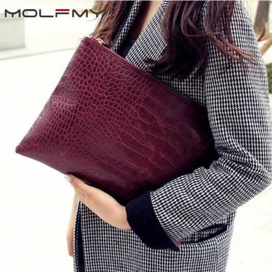 Crocodile pattern women Day clutch bag PU Leather Women Clutches ladies hand bags Envelope bag Luxury Party evening bags bolsa