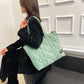 Fashion Women Quilted Winter Bag Space Cotton Handbags Large Capacity Tote Bags Female Feather Down Padded Green Bags