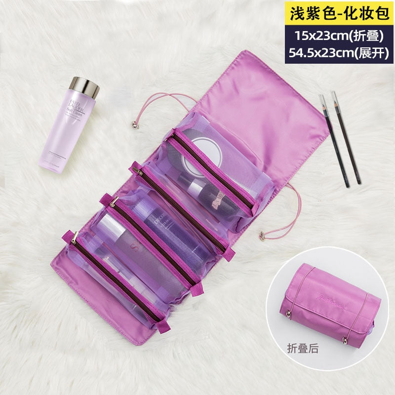 Travel Cosmetic Bag Women Mesh Make Up Box Bags Beautician Necessarie Toiletry Makeup Brushes Lipstick Storage Organizer