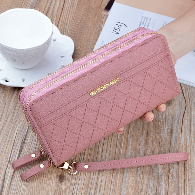 Long Women&#39;s Wallet Female Purses Tassel Coin Purse Card Holder Wallets Female Pu Leather Clutch Money Bag Female Wallet