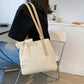 Tote Bag Shoulder Bag Female Handbag Purse Designer Lace Weave Fashion PU Leather Simple New Beach Bag All-match Zipper