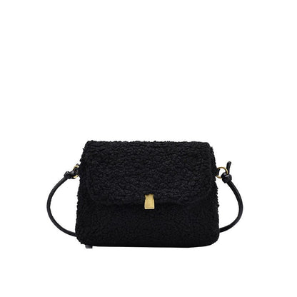 Luxury Brand Lambswool Women Shoulder Bags Fashion Designer Plush Messenger Bag Faux Fur Crossbody Bag Ladies Small Phone Purse